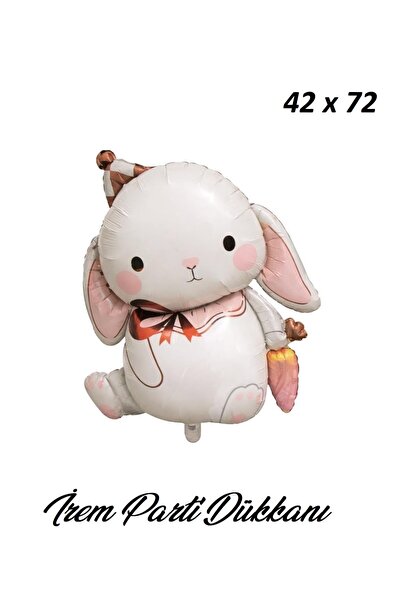 İrem Parti Dükkanı Cute Bunny Foil Balloon Cream 72 X 88 cm