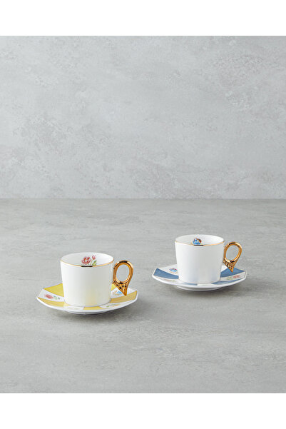 English Home Nostalgia Porselen 4 Parça 2 Kişilik Kahve Fincan Takımı 90 ml M...