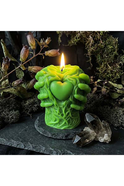 Happy Candles Lumanare din ceara de albine, Inima Bantuita, Model 4, Halloween