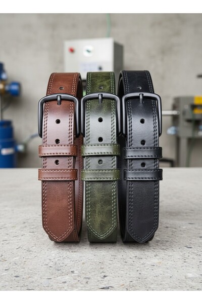 Deribond Ανδρική ζώνη (3 τεμάχια) Ζώνη τζιν και καμβά παντελονιού