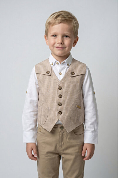 Doctor junior Αγόρι Μπεζ Γιλέκο Y8007