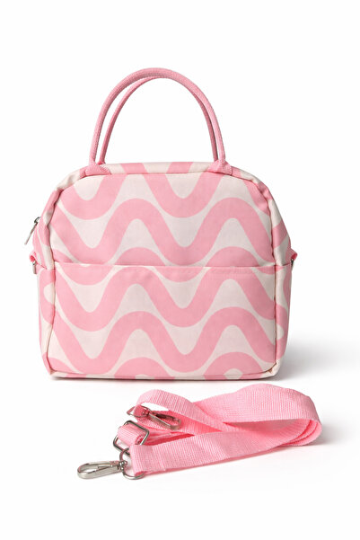 Ecrou Θερμομονωτική τσάντα φαγητού και μεσημεριανού γεύματος με μοτίβο κυμάτω...