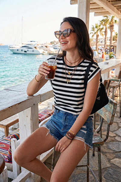 Lela Μπλουζάκι με ριγέ Oversize Fit Crew Neck T SHIRT 5866103