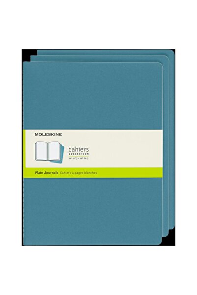 Moleskine Απλό Τετράδιο 3 τεμαχίων Extra Large Brisk Blue Χωρίς Γραμμές