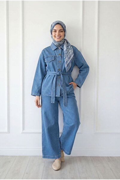 BENAHOLL Capmora Κοστούμι τζιν με κρυφή τσέπη και παντελόνι-LS4258 Μπλε