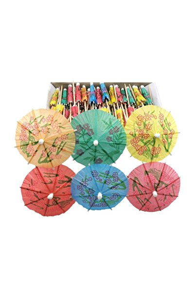 partidolu Hawaian Temalı Kokteyl Meyve Süsleme Şemsiye Kürdan Karışık Renk 96...
