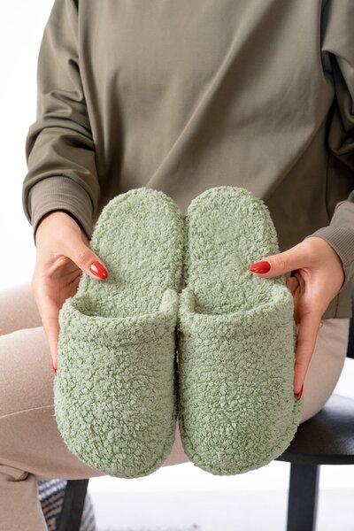 Slipcat Dámské pantofle z jehněčí tkaniny vlny s tichou podrážkou Domácí pant...