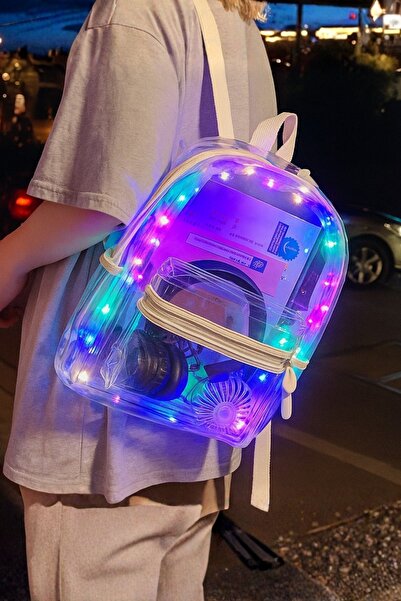 Ecrou Night Glowing Led Luminous Transparent Pvc Backpack