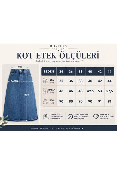 MY Asymmetrical Belt Detail, Slit, 5-Pocket Long Stylish Denim Skirt