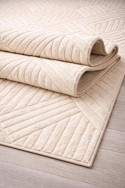 KEVLİNE Kevline Home Modern Dekoratif Halı Kaymaz Taban Yıkanabilir Salon Halısı