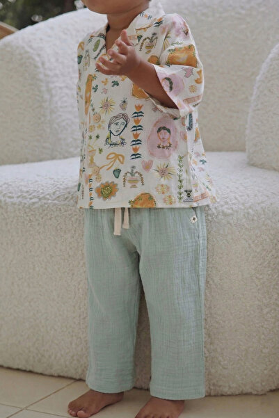 Cigit Παντελόνι Μουσελίνας 1-7 ετών Πράσινο Μέντα