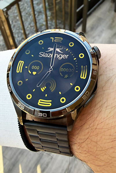 Slazenger Smart Kol Saati Yuvarlak Kasa Çift Kordon Çelik ve Slikon Harika