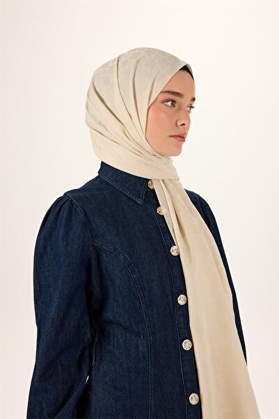 Silk Home Σάλι Liva από βαμβακερό μείγμα με σχέδιο εκρού, αναπνεύσιμο 90x200