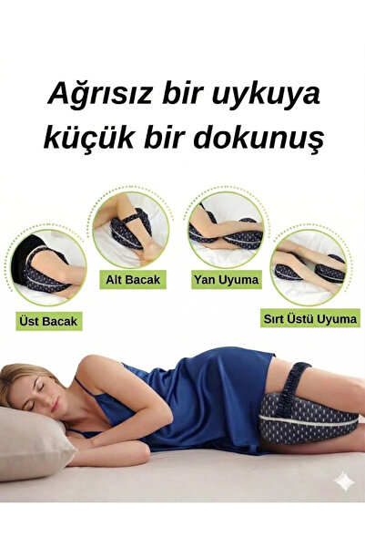 Ankaflex Ortopedik Bacak Arası Diz Yastığı Yan Yatanlar İçin Ergonomik Visco Uyku Minderi Lastikli