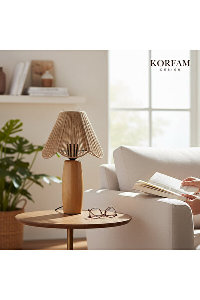 KorFam عاكس الضوء روزاليندا - عاكس ضوء ريفي مصنوع يدويًا من الخيزران البني عل...