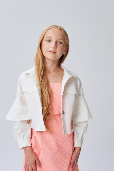 Lia Lea Λευκό μπουφάν για κορίτσια BG Store