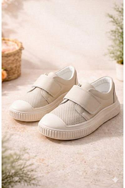 ORELİON Pantofi sport pentru copii unisex, bej, cu velcro, respirabili ușor o...