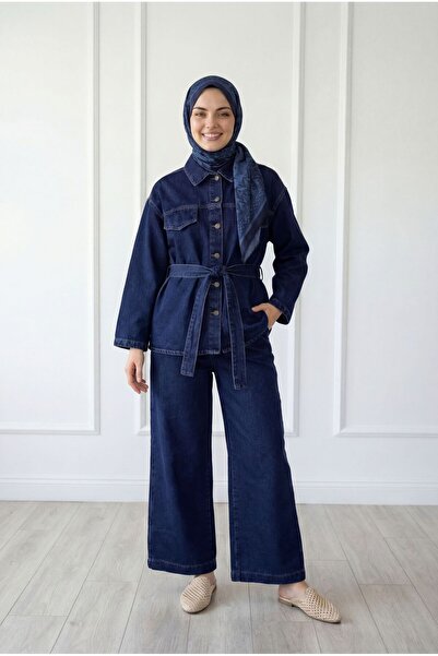 BENAHOLL Capmora Κοστούμι τζιν με κρυφή τσέπη και παντελόνι-LS4258 Σκούρο μπλε