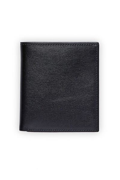 EMNANA Deri Erkek Cüzdanı - Siyah 8.5 x 9.6 cm
