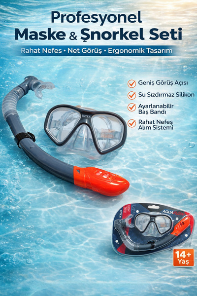 Fidan oyuncak Profosyonel Yetişkin Maske ve Snorkel Set 13+