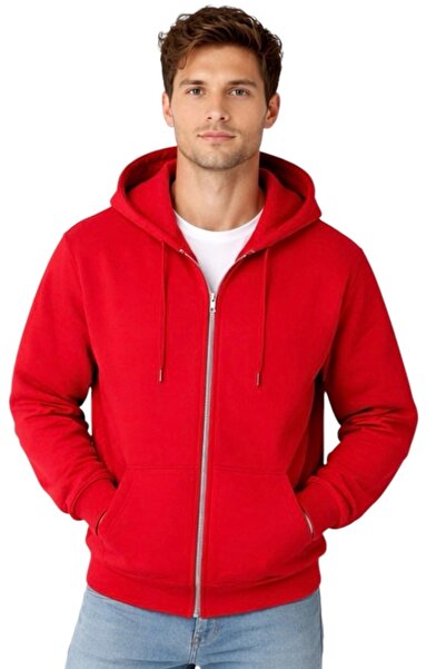 HerTarzınTrendi Unisex Basic Hoodie με φερμουάρ, αθλητικό μπλουζάκι με δώρο