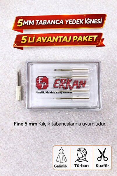 ERKAN 5 Mm Gelinlik Kılçık Tabanca Iğnesi 1 Kutu - 5 Adet