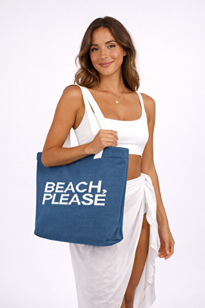 Sebir Moda Τσάντα παραλίας με γραμμένο το όνομα Beach, Please