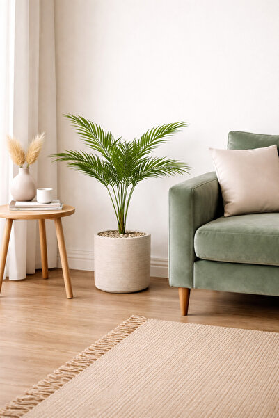 ELZI ATÖLYE 10 Dallı Yapay Palmiye Bitkisi – 80 cm | Doğal Görünümlü Dekorati...