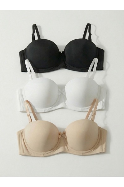 Kerem Giyim Kadın Lotus (DOLGUSUZ) Balenli Toparlayıcı 3'lü Sütyen Takımı