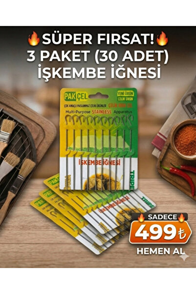 İŞKEMBE İĞNESİ 3PK:30Adet (İşkmb iğn)Sürpriz Hediyeli