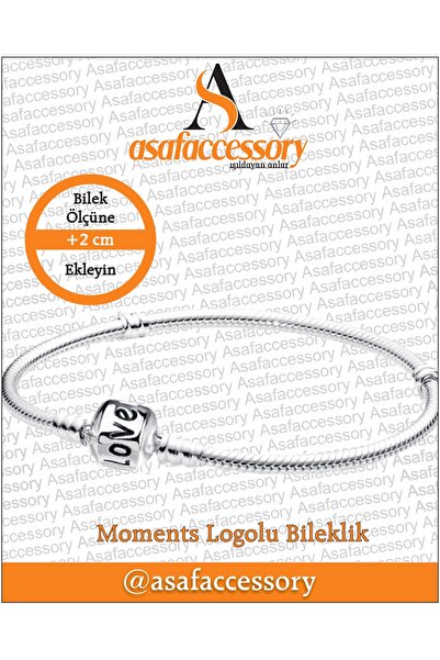 asaf Logolu moments bileklik (charm takılabilir) gümüş kaplama