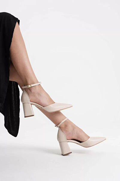 Belinora Γυναικεία παπούτσια με τακούνι σε μπεζ χρώμα TR08MS11G