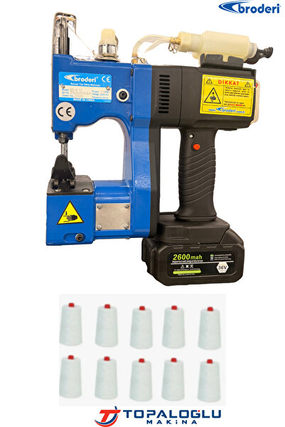 Broderi BD-9-12 Şarjlı Çuval Ağzı Dikiş Makinası Yağdanlıklı Yeni Model + 10 ...
