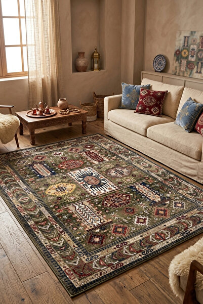 Antique Koleksiyonu Şık ve Dayanıklı Mikrofiber İplik Halı