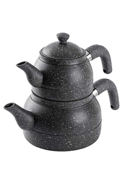 Tantitoni طقم إبريق شاي من الجرانيت الرمادي متوسط الحجم 980/1700 مل