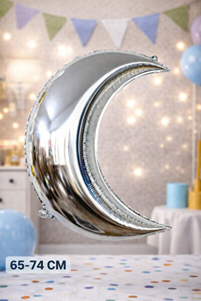 Baloncu Nene Silver Big Moon Foil Balloon Birthday Foil Balloon Square Charac...
