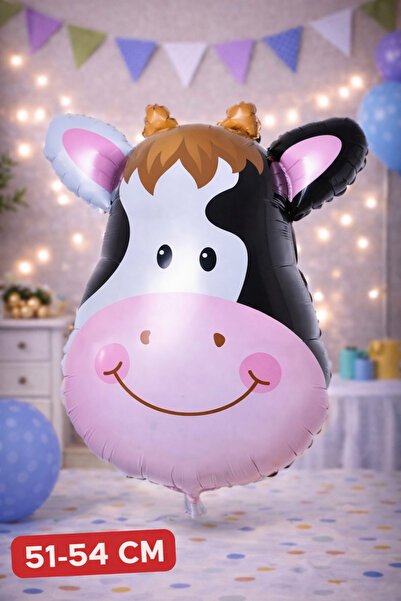Baloncu Nene Cow Head Foil Balloon Birthday Helium Balloon Birthday Ornament ...