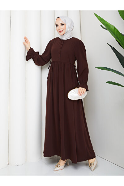 RACE FASHİON Φόρεμα μεταξωτό τεσσέρτιρ με κουμπιά και κορδόνια στα πλαϊνά RC6039