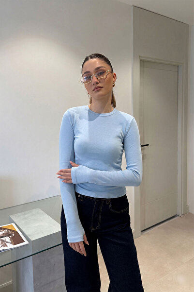 MAGARDE Μακρυμάνικο κορμάκι με κουμπώματα στα δάχτυλα - BABY BLUE