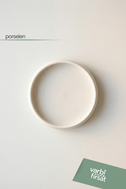 Varbifırsat Aura Porselen Sunum Tabağı 24 cm |Yuvarlak Servis, Kahvaltı & Pas...