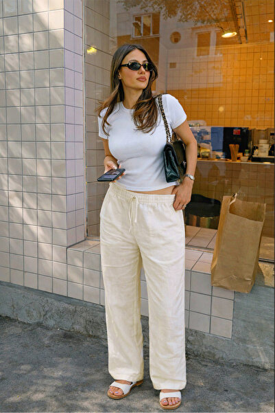 Kozik Γυναικείο παντελόνι Λινό Καλοκαιρινό άνετο ύφασμα για καθημερινή χρήση