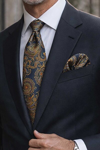 Kravatkolik Κλασική γραβάτα με μοτίβο πράσινου σάλι KK13120