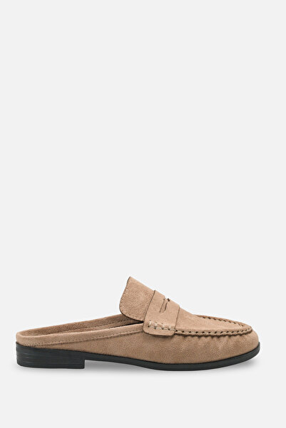 DELSOLERA Unisex Vizon Süet Önü Kapalı Düz Taban Rahat Şık Sabo Loafer Mokase...