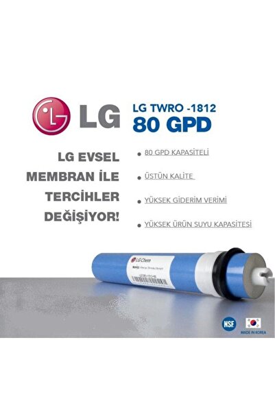 İdeal Lg Chem Nano 80 Gpd Evsel Su Arıtma Membran (Ana Filtre) Filtre