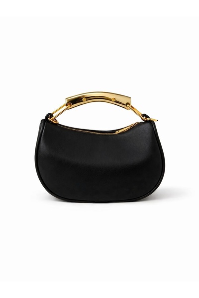 Senza Vedere Teos Metal Saplı Gold Detaylı Kadın El, Omuz Ve Çapraz Çantası K...