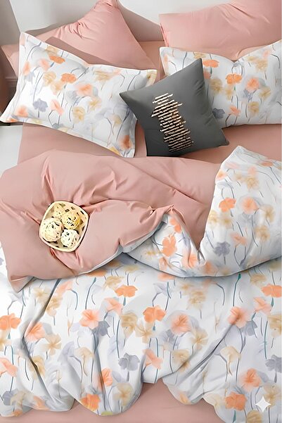 İQON Σετ Παπλωματοθήκη με Λάστιχο Διπλό LILY ORANGE