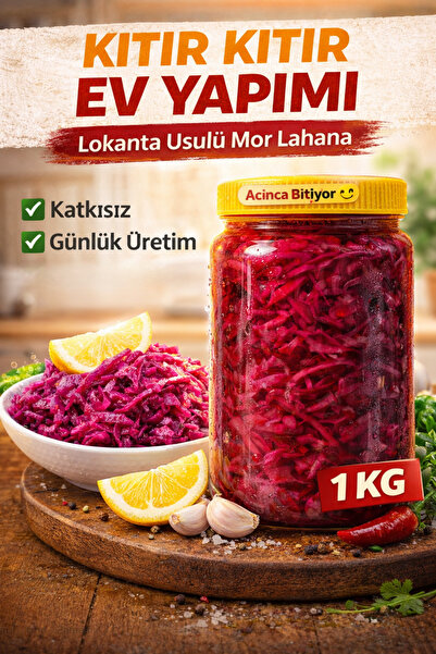 Baharat Şefi Doğal Mor Lahana Turşusu 1KG