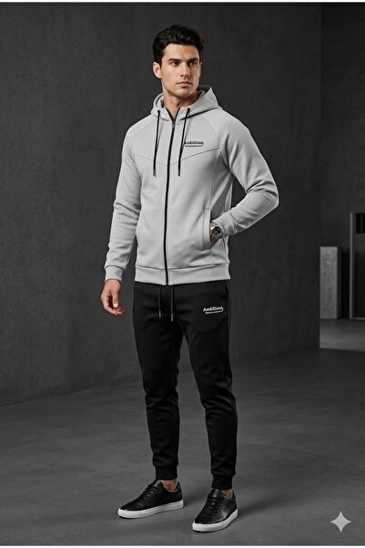 ByFourMan Ανδρικό σετ αθλητικής φόρμας AMBİTİONS Ba με τύπωμα με τσέπες με επ...