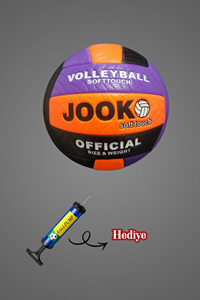 unes SoftTouch Renkli Voleybol Topu + Pompa Hediyeli | Okul, Bahçe, Plaj ve S...