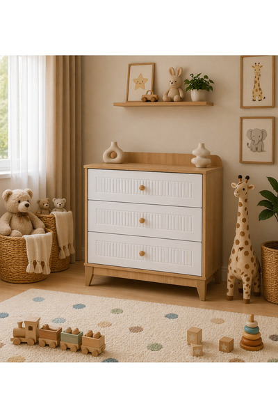 Cozibo Strada Çok Amaçlı Dolap , Çekmeceli Şifonyer , Kapaklı Şifonyer , 3 Çe...